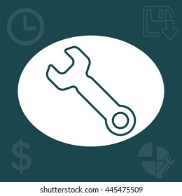wrench line icon , vector illustration