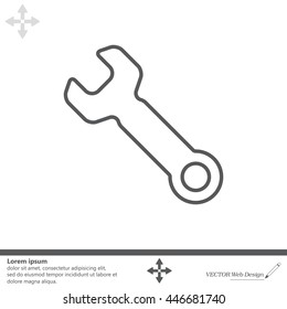wrench line icon , vector illustration