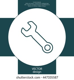 wrench line icon , vector illustration