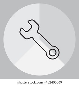 wrench line icon , vector illustration