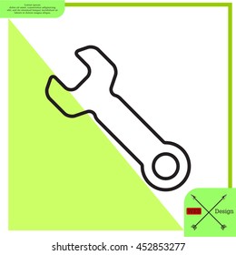 wrench line icon , vector illustration