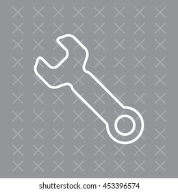 wrench line icon , vector illustration