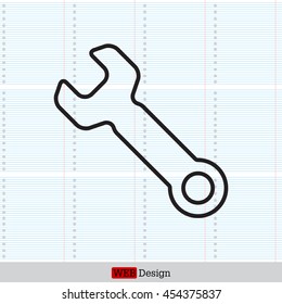 wrench line icon , vector illustration