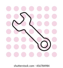 wrench line icon , vector illustration