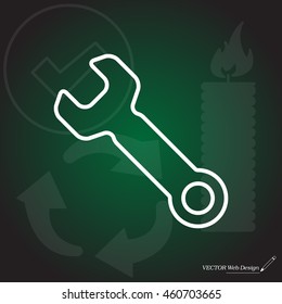 wrench line icon , vector illustration