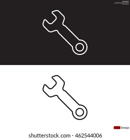 wrench line icon , vector illustration