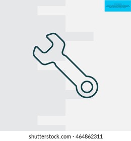 wrench line icon , vector illustration