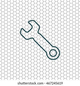 wrench line icon , vector illustration