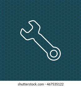 wrench line icon , vector illustration