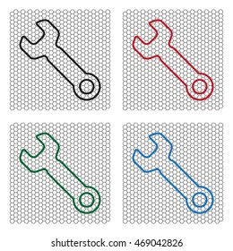 wrench line icon , vector illustration