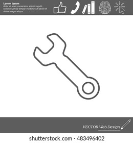 wrench line icon , vector illustration