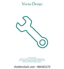 wrench line icon , vector illustration