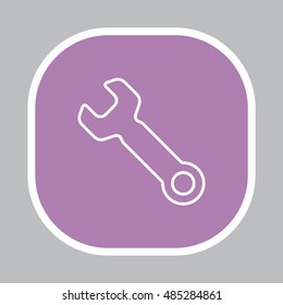 wrench line icon , vector illustration