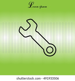 wrench line icon , vector illustration