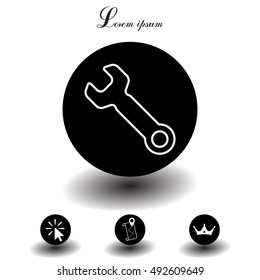 wrench line icon , vector illustration