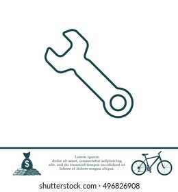 wrench line icon , vector illustration