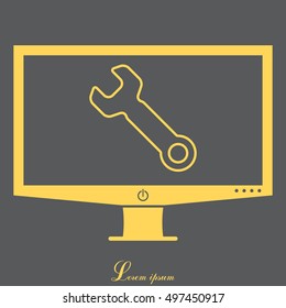wrench line icon , vector illustration