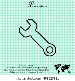 wrench line icon , vector illustration
