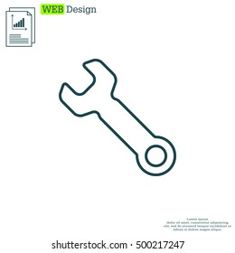 wrench line icon , vector illustration