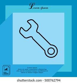 wrench line icon , vector illustration