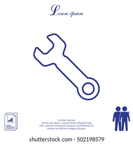 wrench line icon , vector illustration