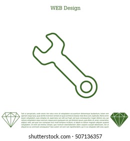 wrench line icon , vector illustration