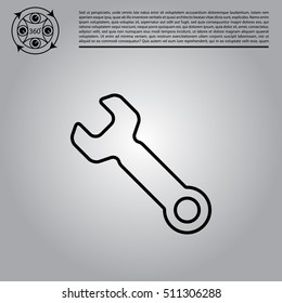 wrench line icon , vector illustration