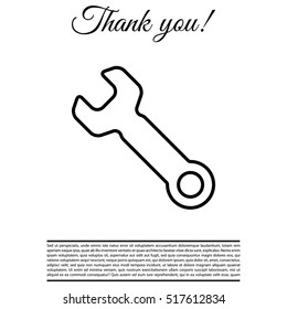 wrench line icon , vector illustration
