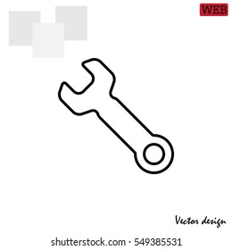 wrench line icon , vector illustration