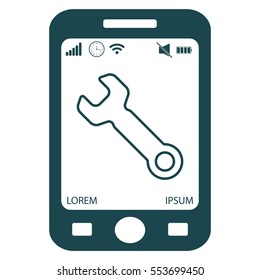 wrench line icon , vector illustration