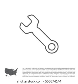 wrench line icon , vector illustration