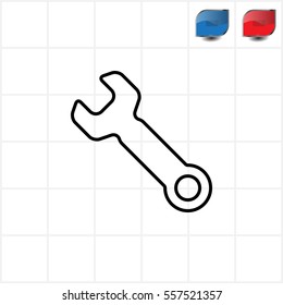 wrench line icon , vector illustration
