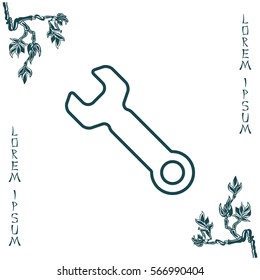 wrench line icon , vector illustration