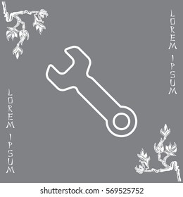 wrench line icon , vector illustration