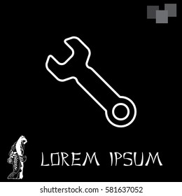 wrench line icon , vector illustration