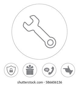 wrench line icon , vector illustration