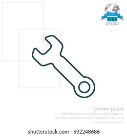 wrench line icon , vector illustration