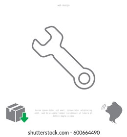 wrench line icon , vector illustration