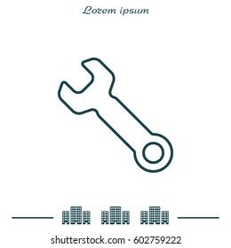 wrench line icon, vector illustration