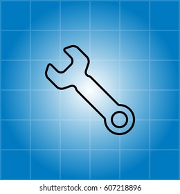 wrench line icon, vector illustration