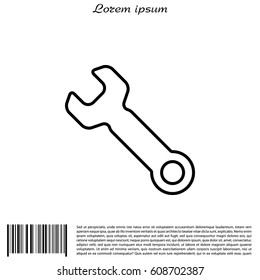 Icono de línea de llave inglesa, Ilustración vectorial