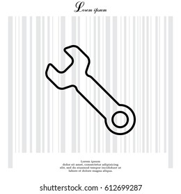 wrench line icon, vector illustration