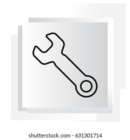 wrench line icon, vector illustration