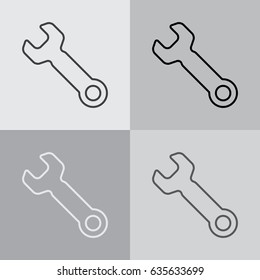 wrench line icon, vector illustration