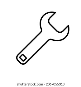 Vector De Icono De Línea Llave En Fondo Blanco