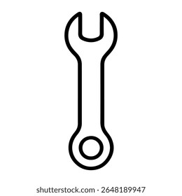 vetor de ícone de linha de chave inglesa sobre fundo branco
Ícone de linha de vetor no plano de fundo branco