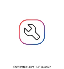 Wrench  - Line Vector Icon