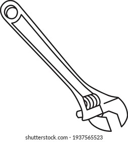 ilustración vectorial de línea llave aislada en fondo blanco, libro de coloración llave
