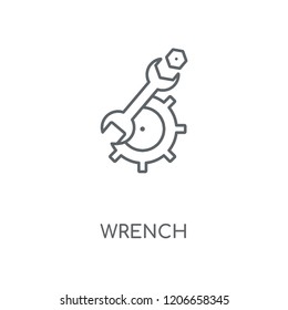 Wrench linear icon. Wrench concept stroke symbol design. Thin graphic elements vector illustration, outline pattern on a white background, eps 10.