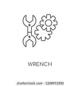 Wrench linear icon. Wrench concept stroke symbol design. Thin graphic elements vector illustration, outline pattern on a white background, eps 10.